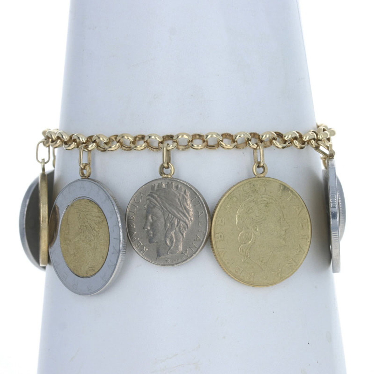 Bellezza Bronze Replica Coin Cutout Design Charm Bracelet - 21073566 | HSN