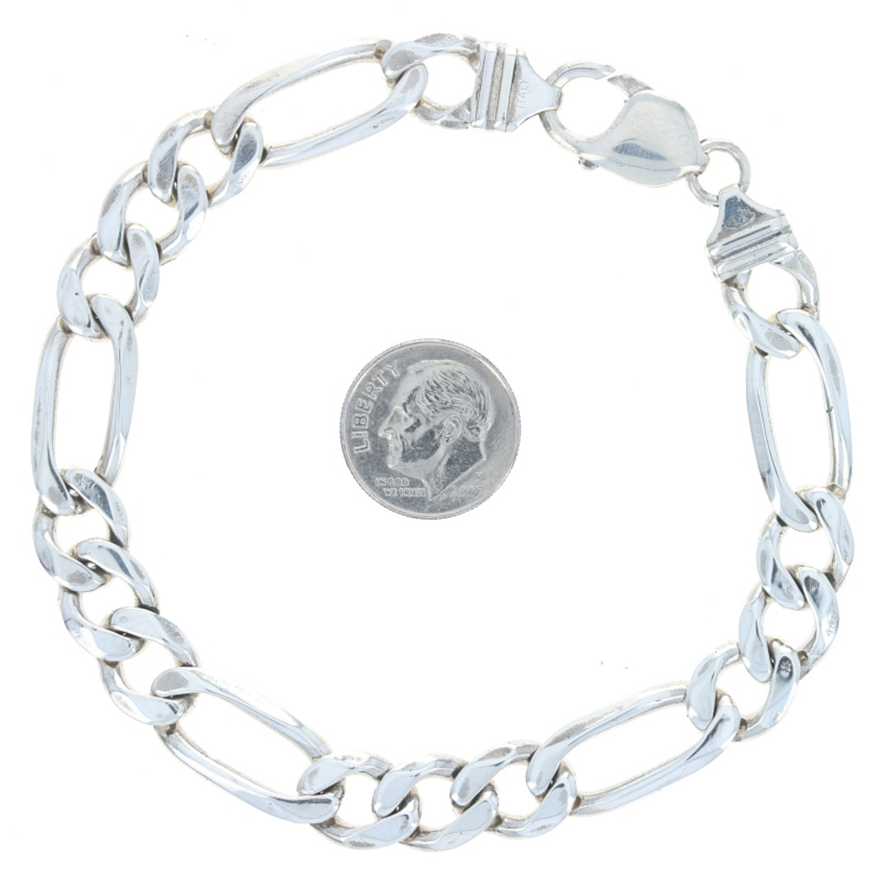 Classic Figaro Men's 925 sterling silver bracelet, Made in italy