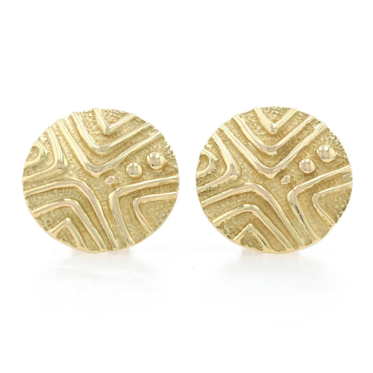 David Webb - 18K Yellow Gold Large Dome Oval Button Signature Hammered –  Robinson's Jewelers