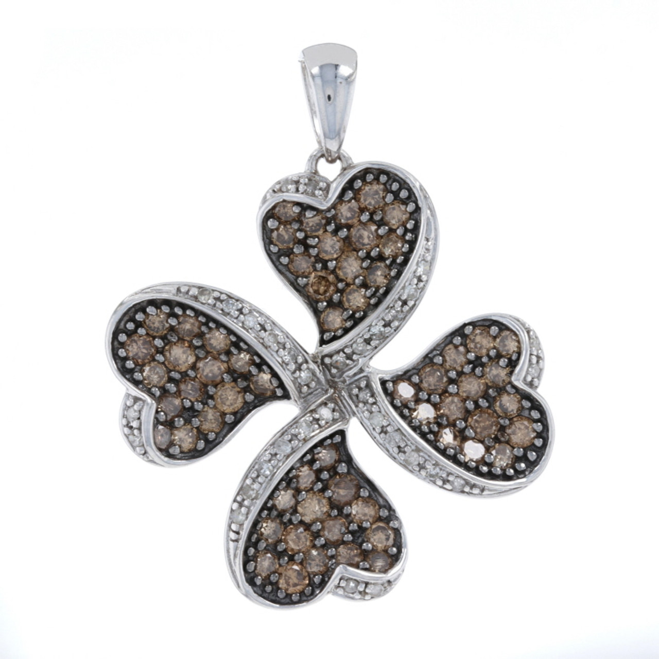 Four Leaf Clover Black Diamond Necklace