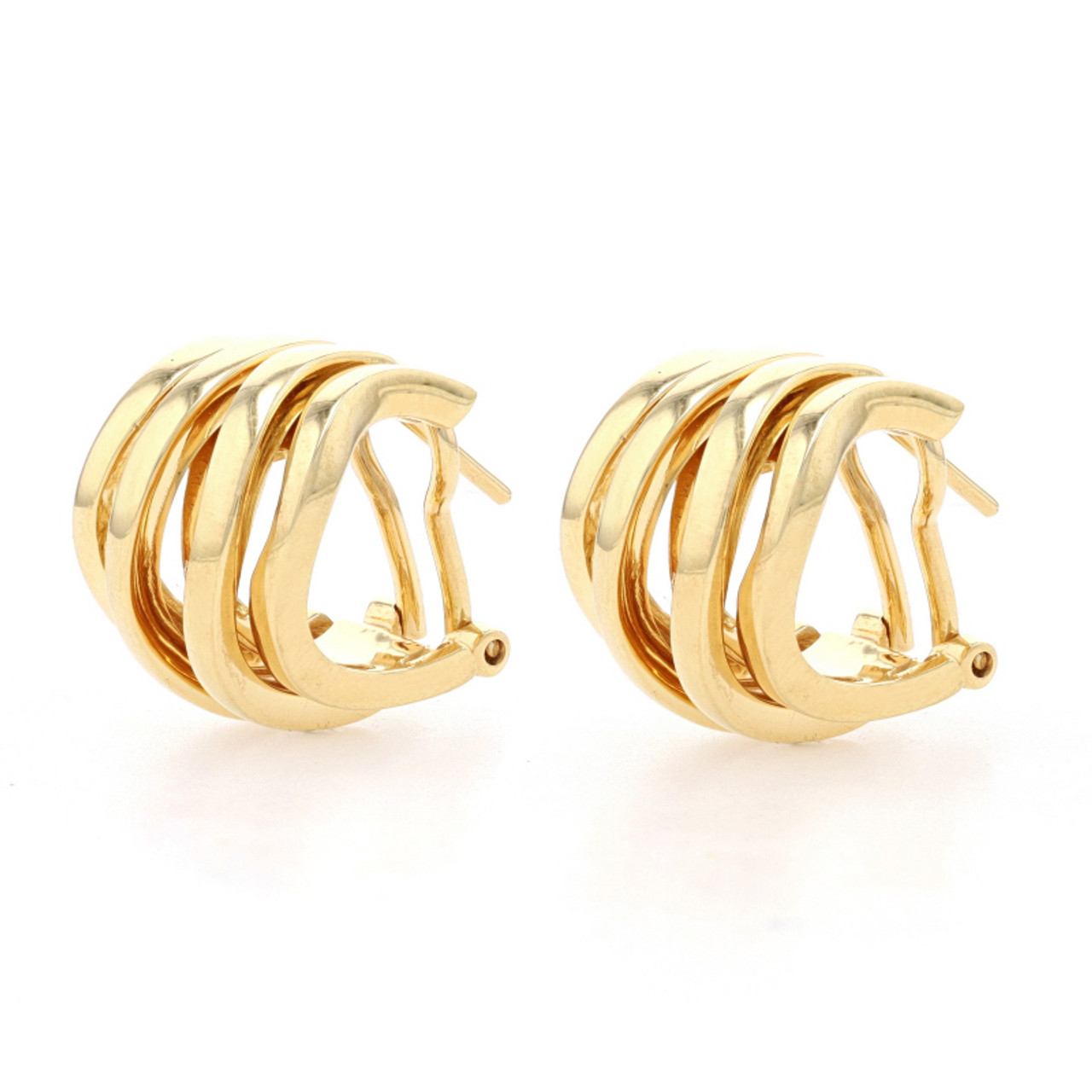 9ct Gold Crystal Half Hoop Earrings - 16mm - G2595 | F.Hinds Jewellers