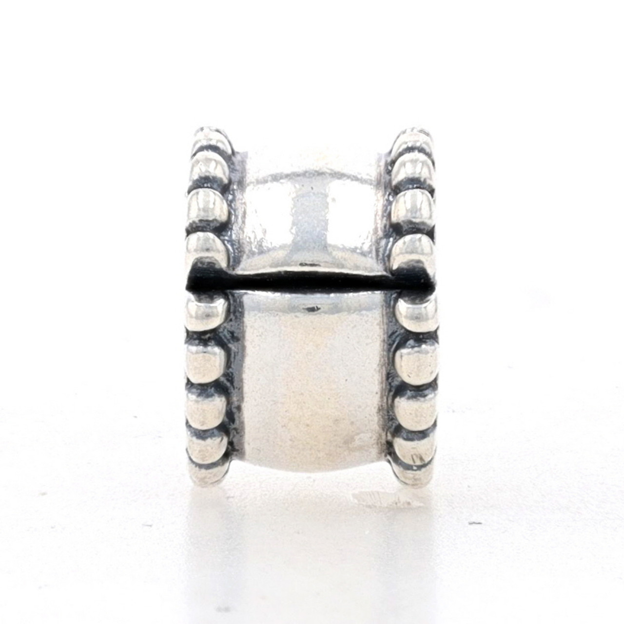 NEW Authentic Pandora Beveled Clip Charm - Sterling Silver Bead 