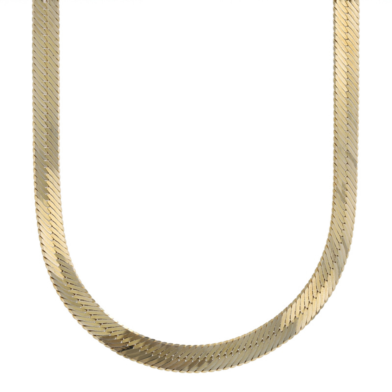 18K Yellow Gold Filled Nickel/TARNISH-FREE 24inch 4mm Herringbone Chain  Necklace | eBay