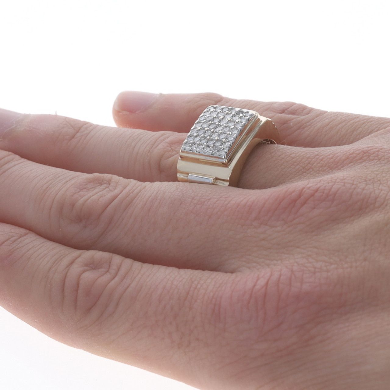 14k Gold Men's 9mm 0.40ct Diamond Ring | Sarraf.com