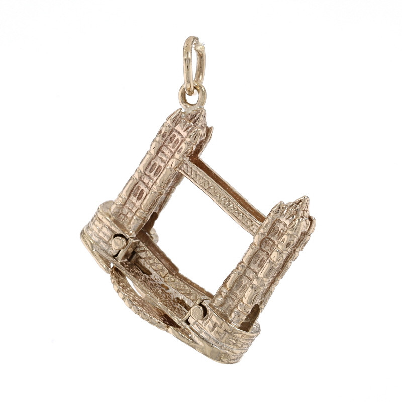 Yellow Gold Tower Bridge Charm - 9k London Pendant Moves - Wilson