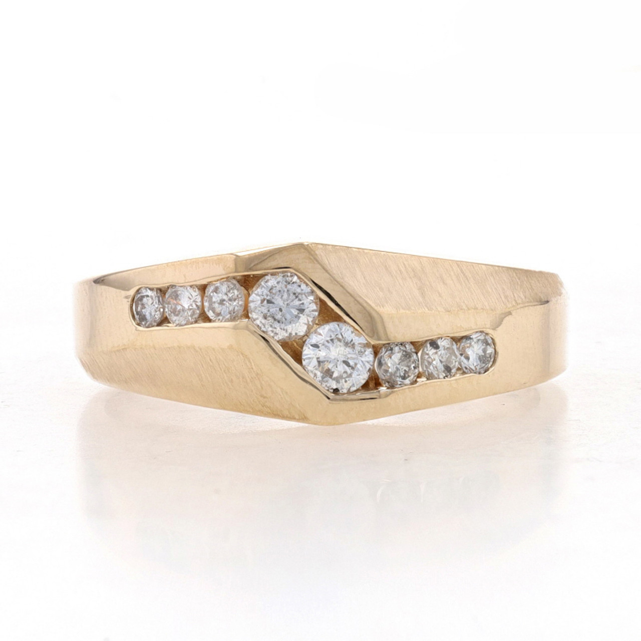 Art Deco Orange Blossom Diamond Engagement Ring Yellow and White Gold 14K, Antique Vintage Estate Jewelry