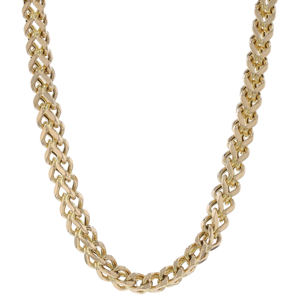 Stainless Steel Two Tone Square Foxtail Chain Necklace