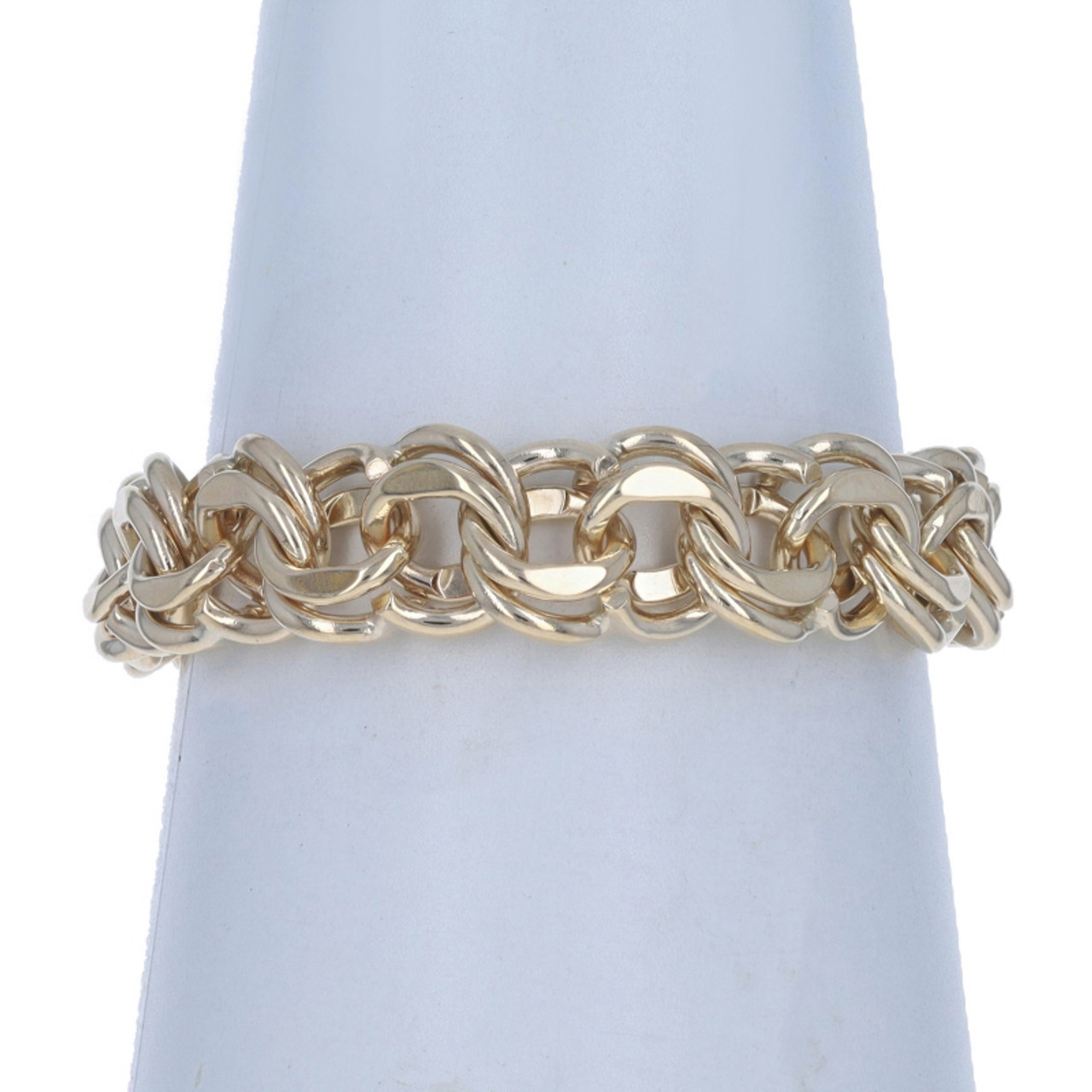 14K White Gold Curb Chain Bracelet