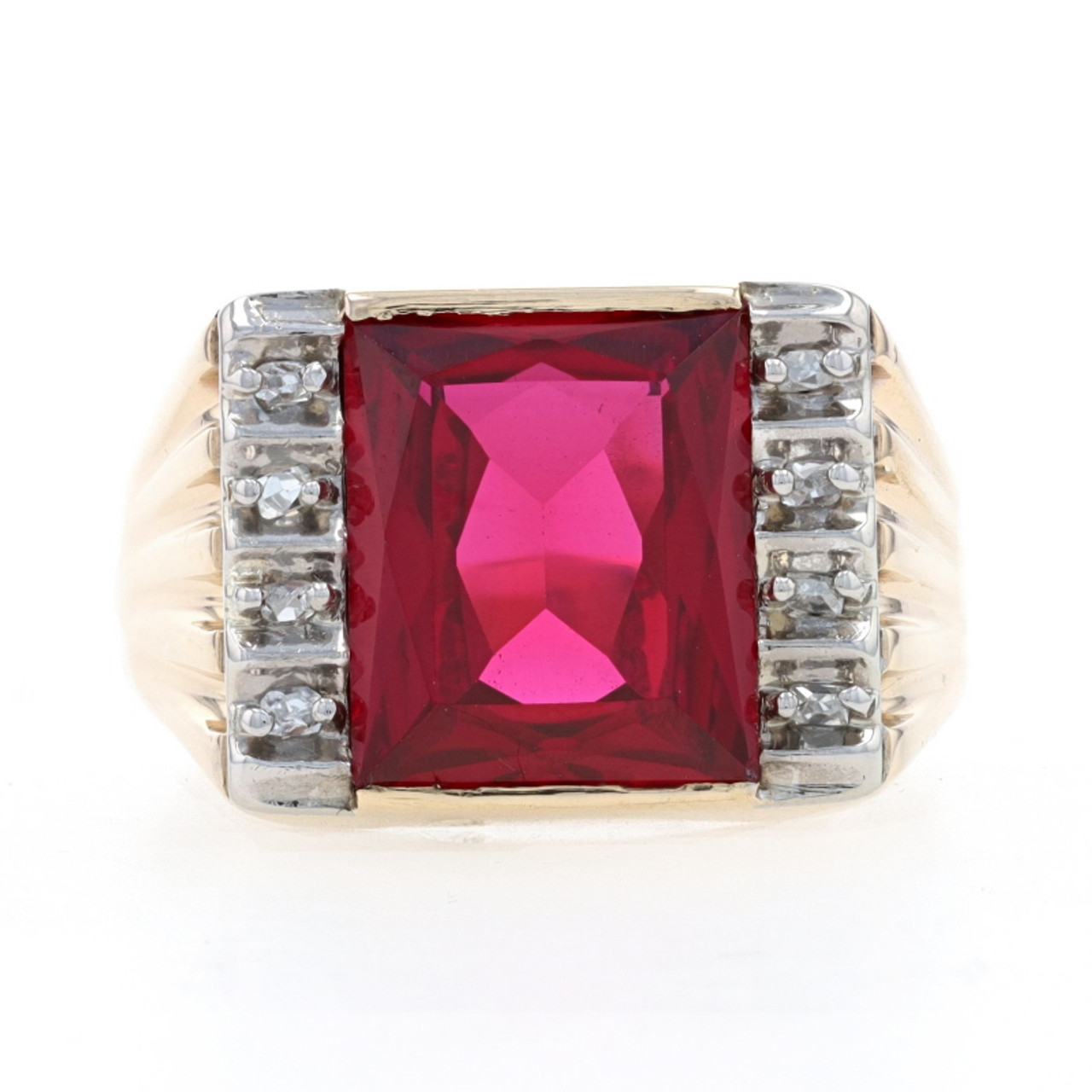 Lab-Grown Princess Diana Inspired Ruby Ring with Lab Diamond Halo | Angara