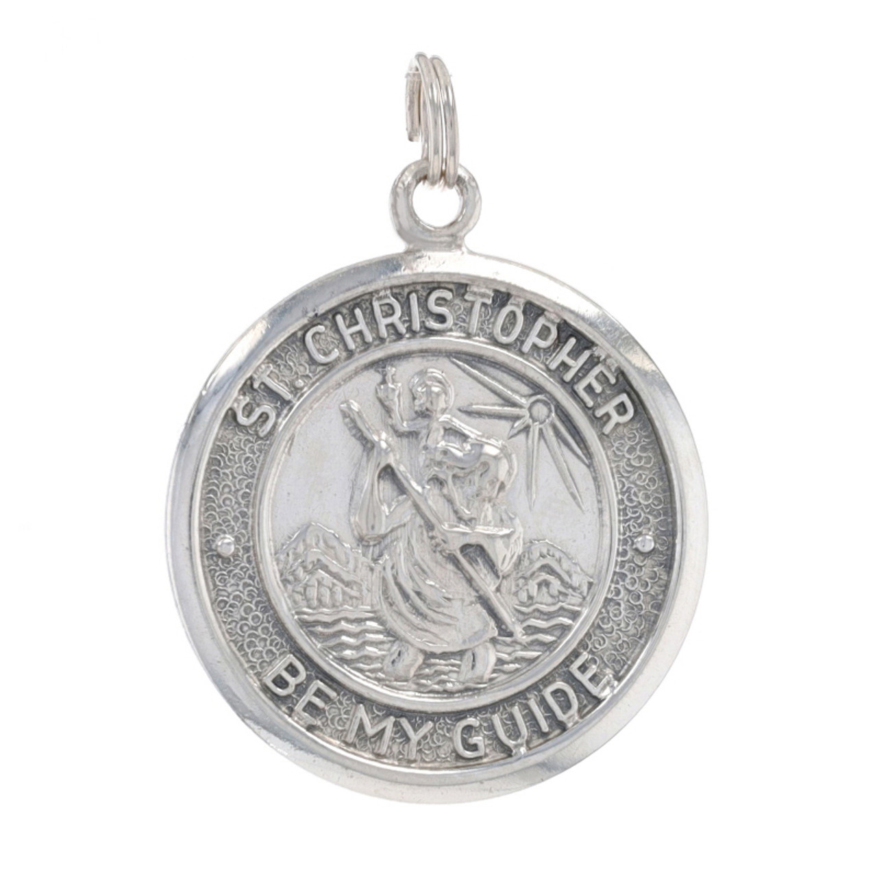 Creed Silver Tone St. Christopher Protect Us Medal, India | Ubuy