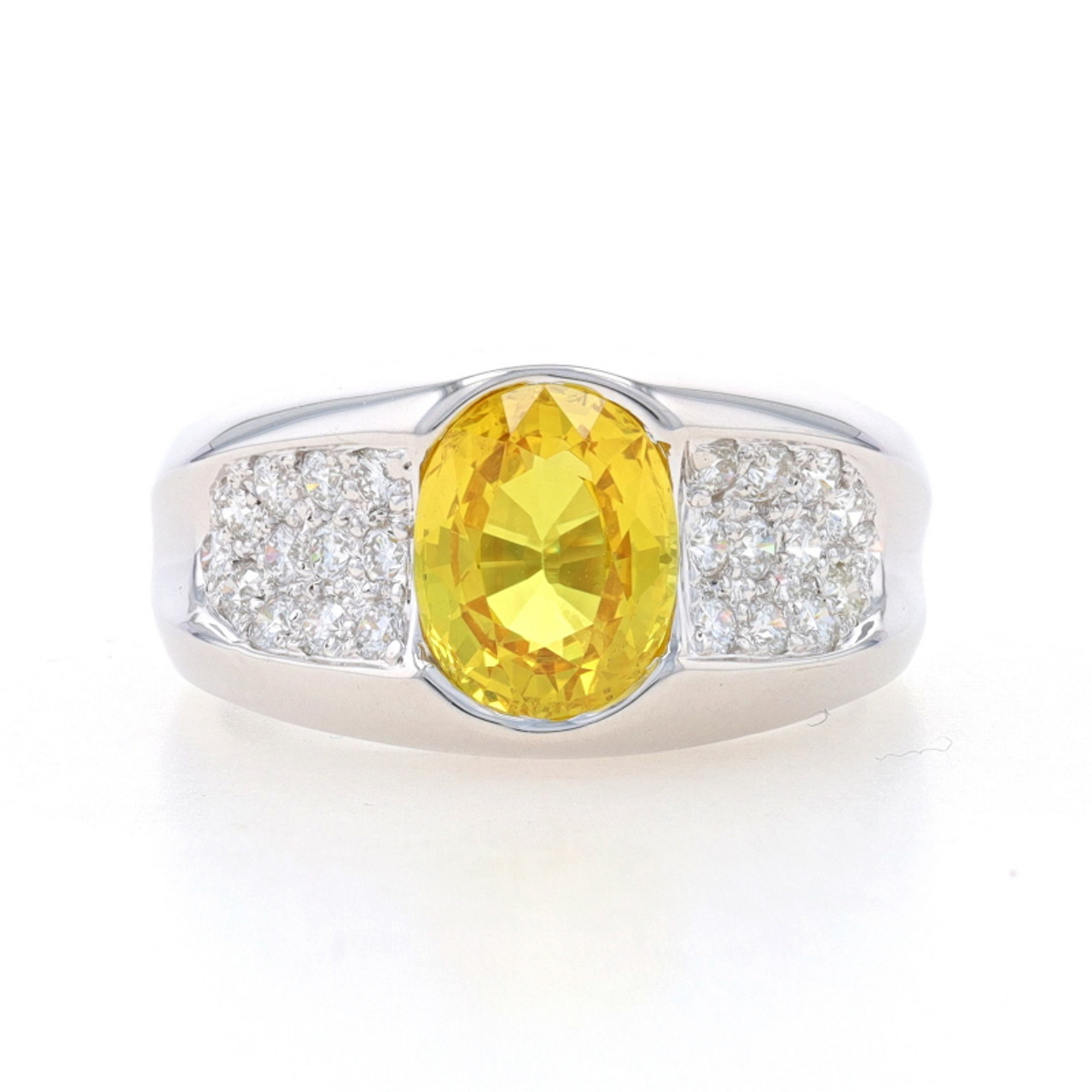 Pretty Natural Yellow Sapphire Ring Sterling Silver 925