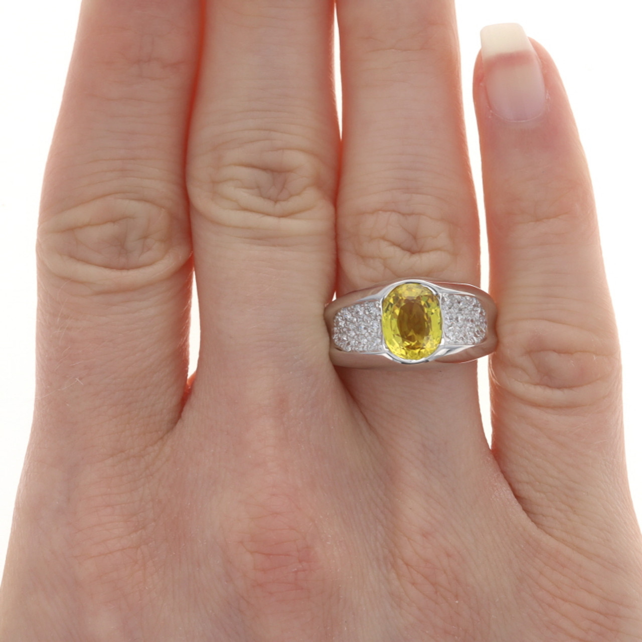 Premium Quality Ceylon Yellow Sapphire Ring in 22k Solid Gold - Gleam Jewels