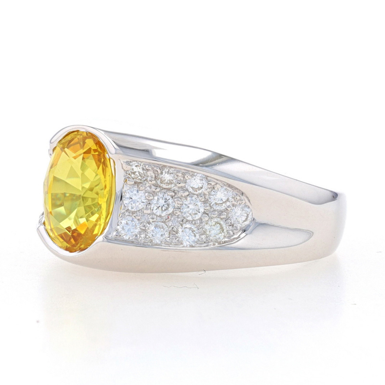 AMS palladium silver ring (AgPd alloy) with genuine natural Yellow Sapphire  — Art Metals Studio