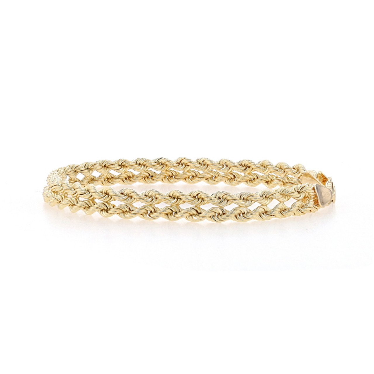 Rope Chain Bracelet 14K White Gold 8 Length