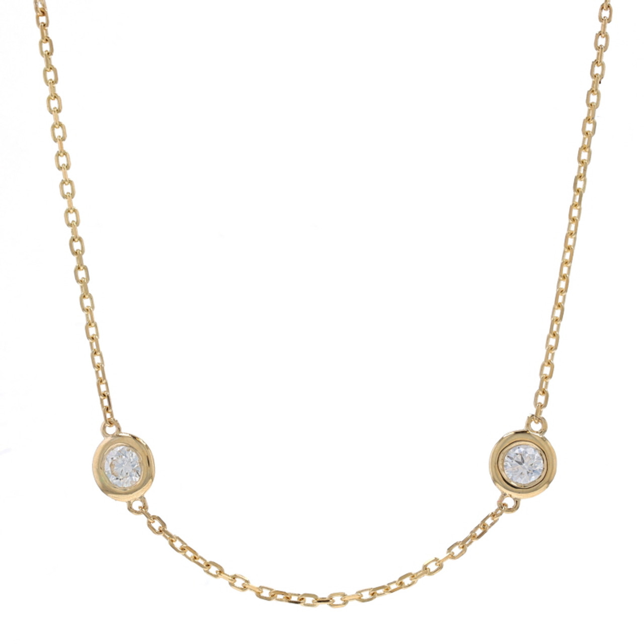 18'' Diamond By The Yard Necklace 14K Yellow Gold – Skibell Fine Jewelry