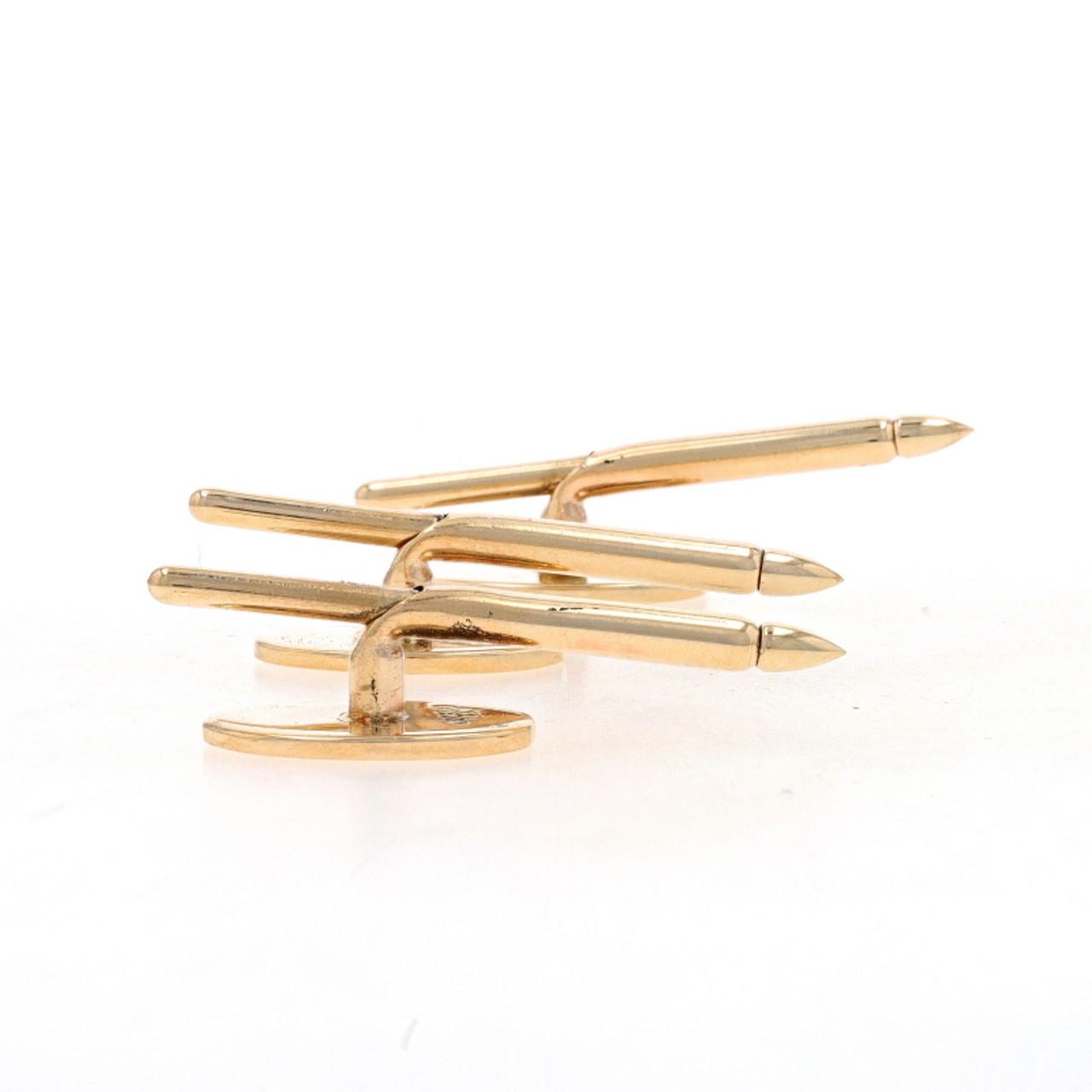 Men's Set of 3 Yellow Gold Shirt Studs