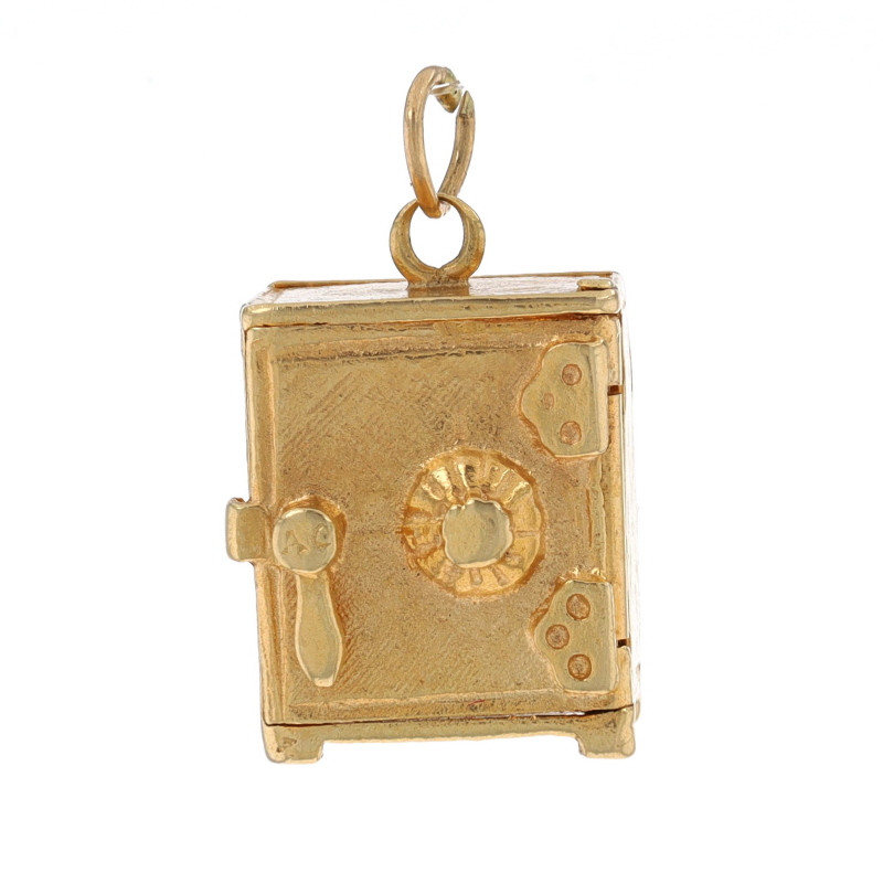 14K ゴールド バッジ　4g 本物保証 Yellow Gold Freestanding Floor Safe Charm - 14k Valuables Security