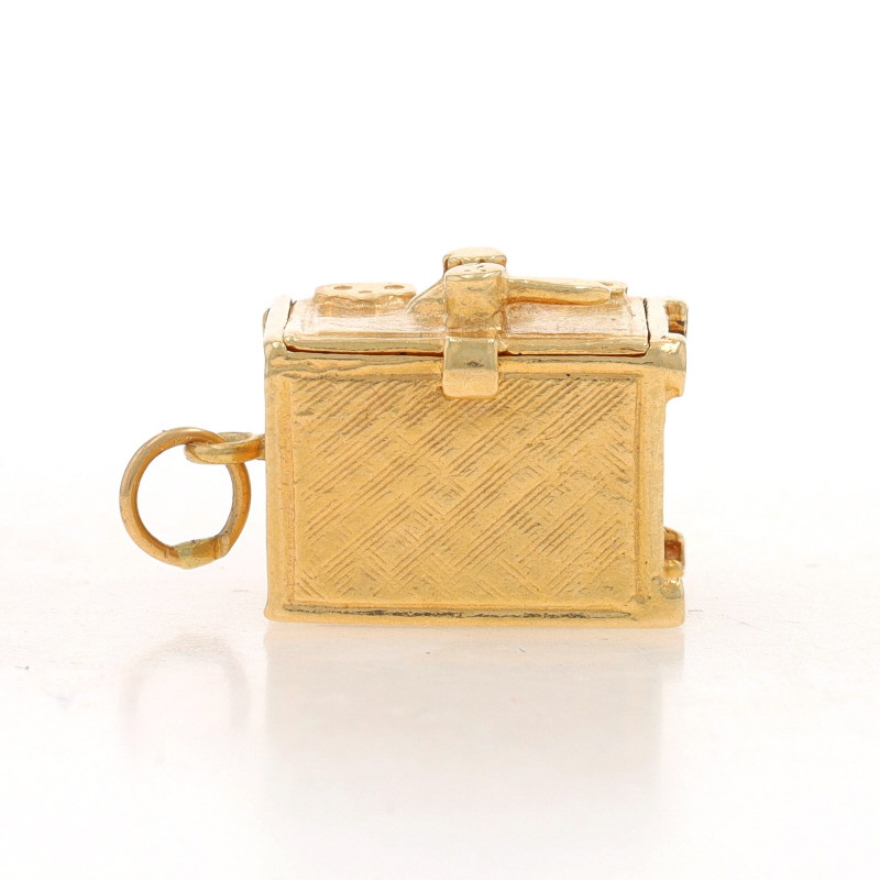 Yellow Gold Freestanding Floor Safe Charm - 14k Valuables Security