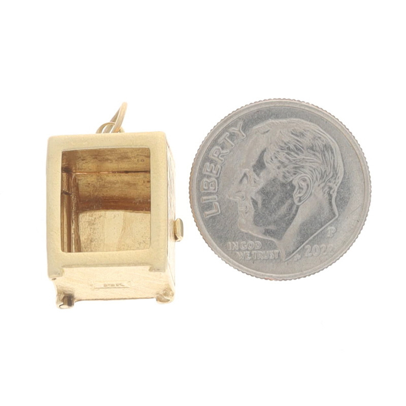 Yellow Gold Freestanding Floor Safe Charm - 14k Valuables Security