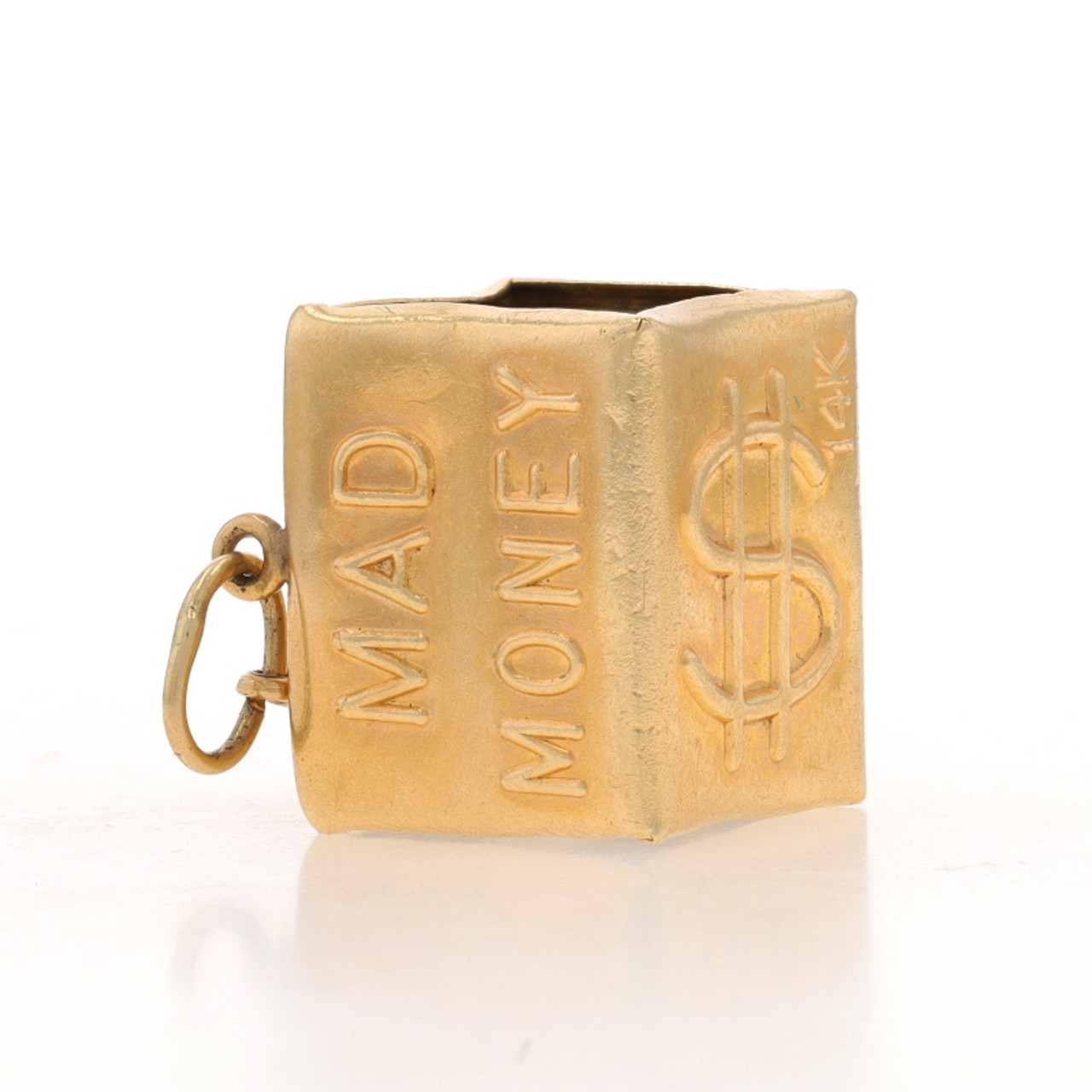 Yellow Gold Vintage Mad Money Charm - 14k Folded Emergency