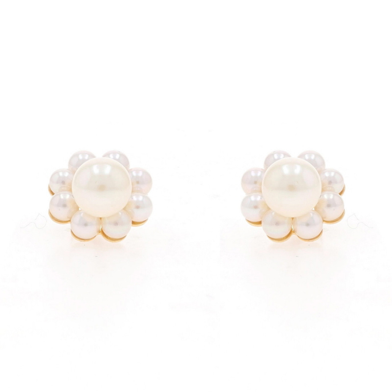 Buy Triple Flower earrings - Swarovski pearl earrings - gold filled  swarovski pearl bridal earrings online at aStudio1980.com