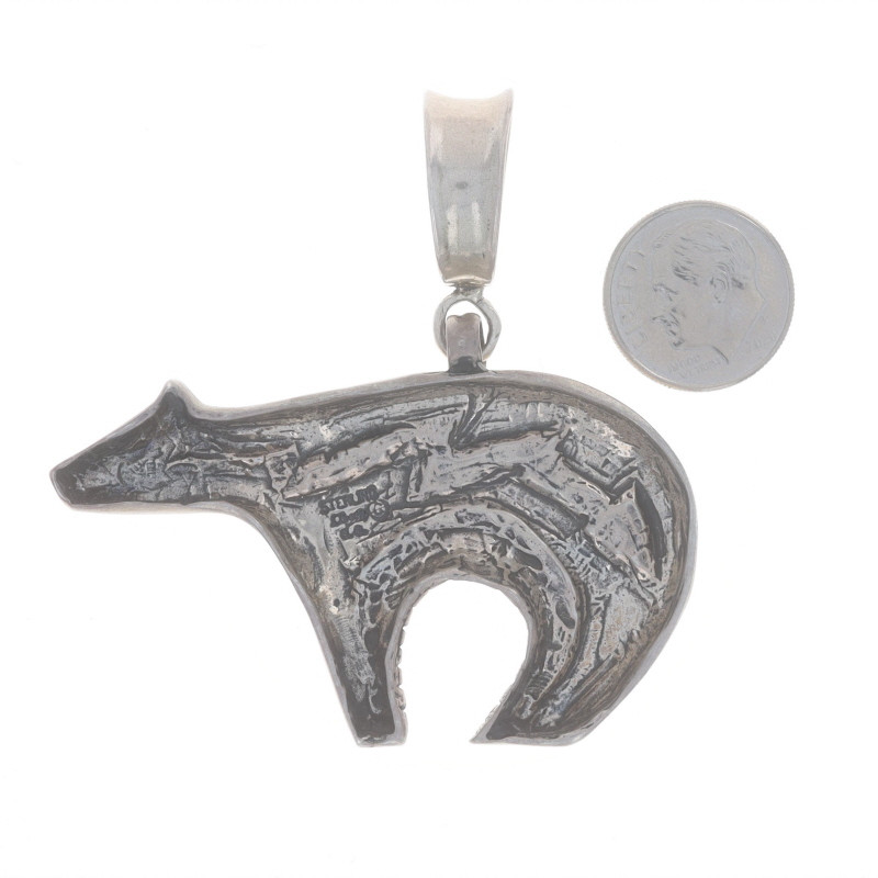 Native American Liberty E.E. Navajo Heartline Spirit Bear Pendant