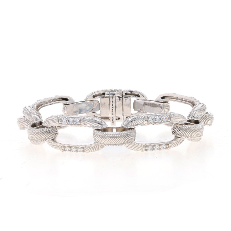 アクセサリー B Judith Ripka Cubic Zirconia Chain Link Bracelet 7 1/4