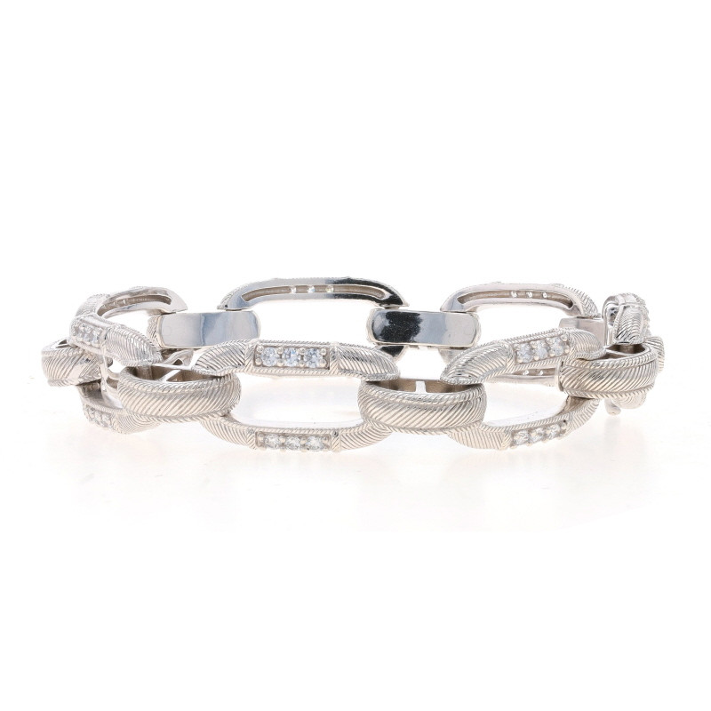Judith Ripka Cubic Zirconia Chain Link Bracelet 7 1/4