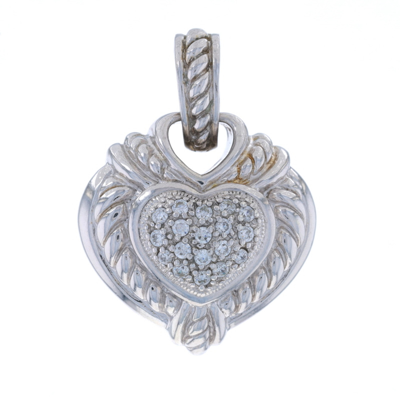 Judith Ripka Cubic Zirconia Puffy Heart Reverse Enhancer