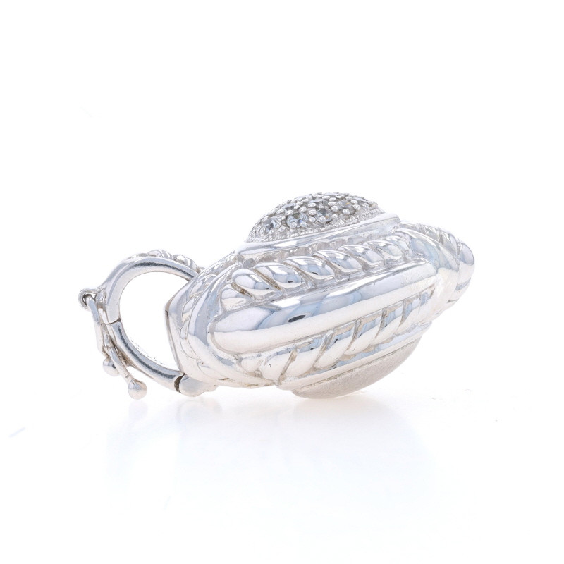 Judith Ripka Cubic Zirconia Puffy Heart Reverse Enhancer Pendant