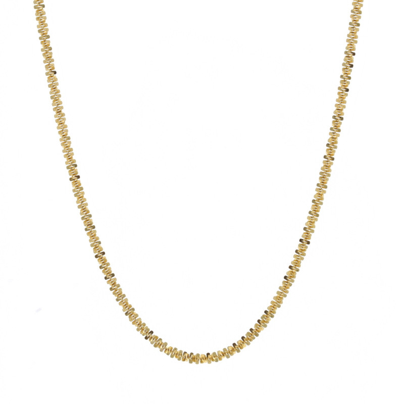 Yellow Gold Sparkle Chain Necklace 16