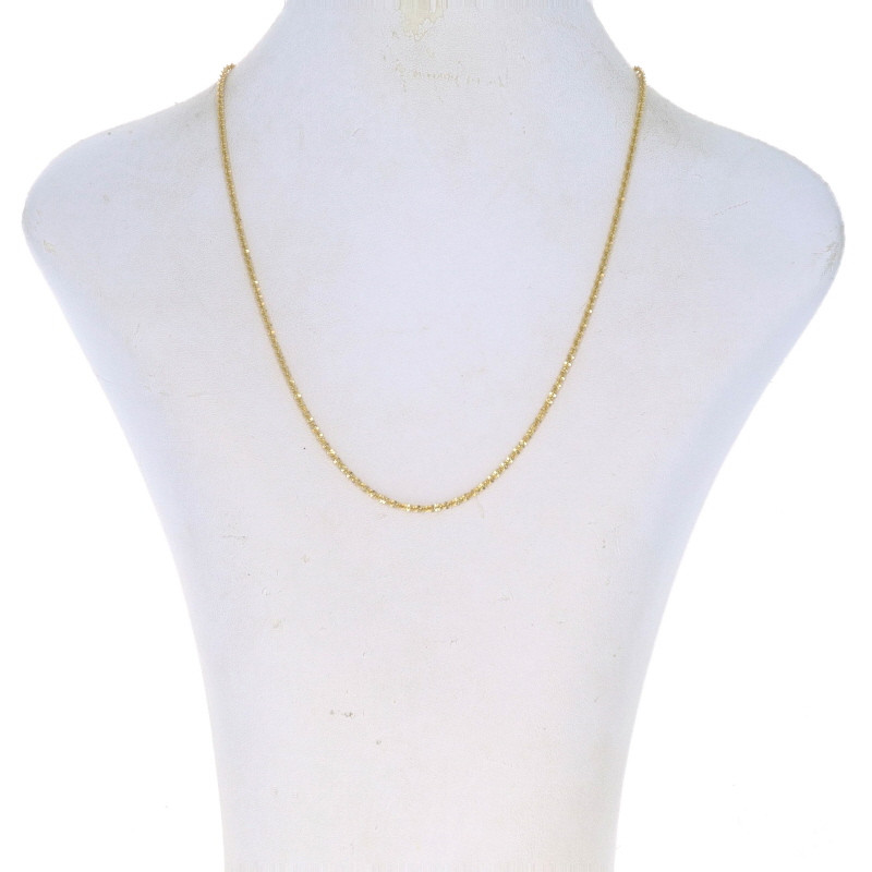 Yellow Gold Sparkle Chain Necklace 16