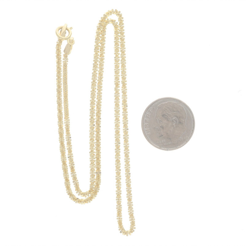 Yellow Gold Sparkle Chain Necklace 16