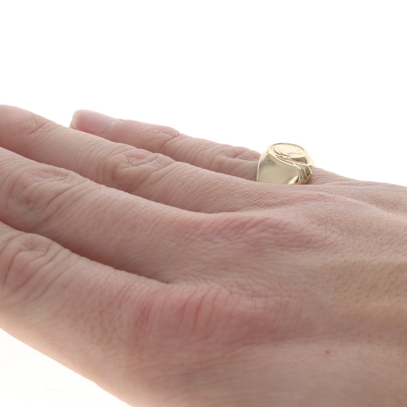 Yellow Gold Buffalo Nickel Replica Men's Signet Ring - 10k Native