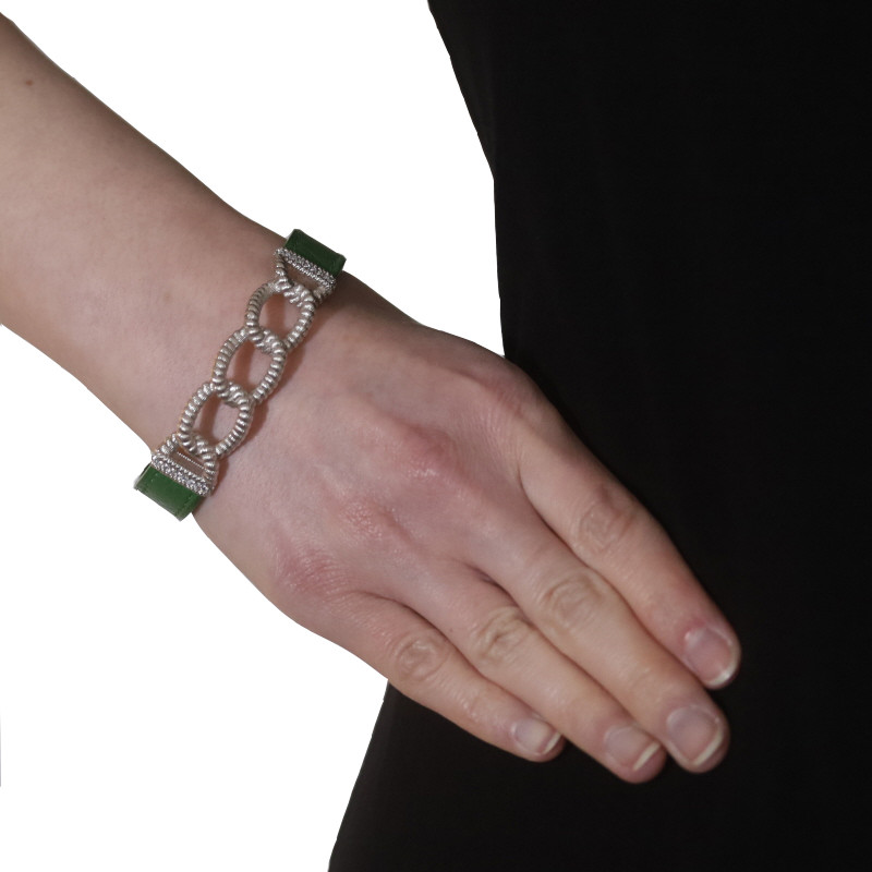 ShareSpiritイグアナブレスレット Judith Ripka Verona Curb Link CZ Bracelet 7 1/4