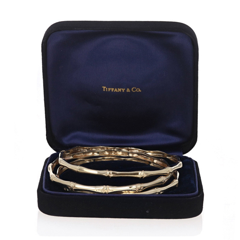 Tiffany & Co. Vintage Bamboo Set of 3 Bangle Bracelets 7 3/4