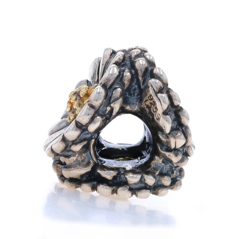 Trollbeads Daisy Charm - Sterling Silver 925 Yellow Gold 18k