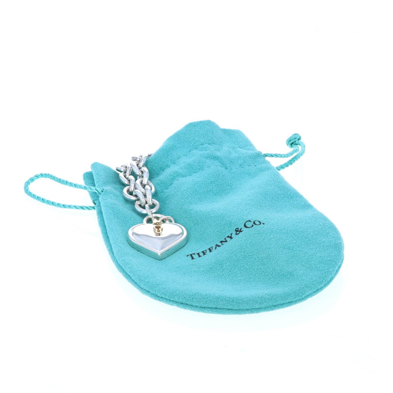 Tiffany & Co. Heart Padlock Key Pendant Necklace 16