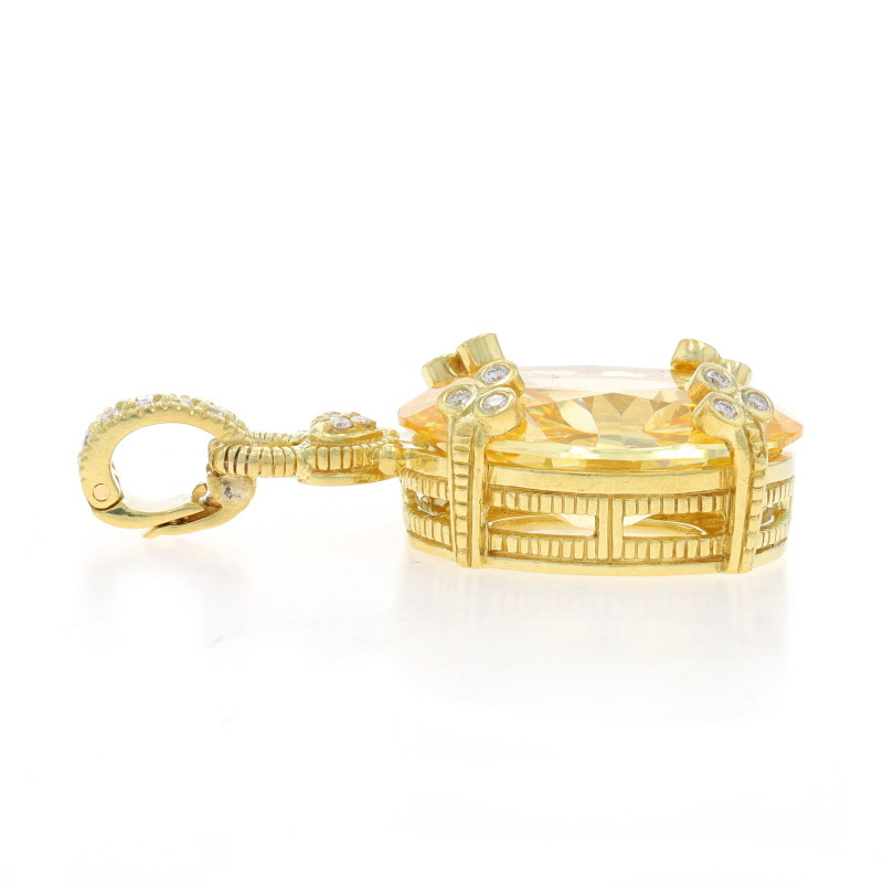 Judith Ripka Canary Crystal Diamond Enhancer Pendant Yellow Gold