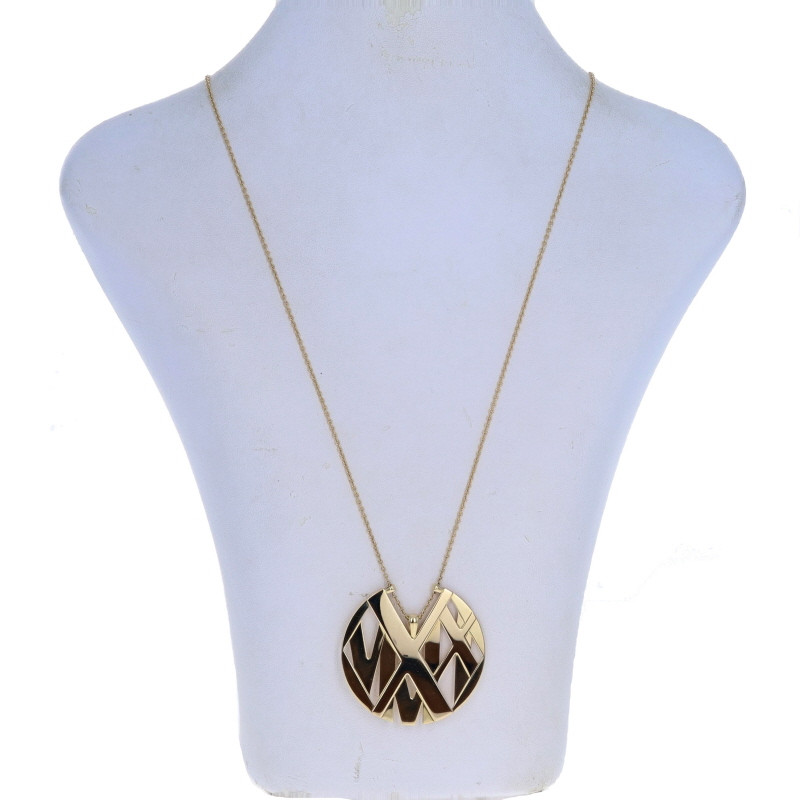 Tiffany & Co. Atlas Large Disc Pendant Necklace 36 1/4