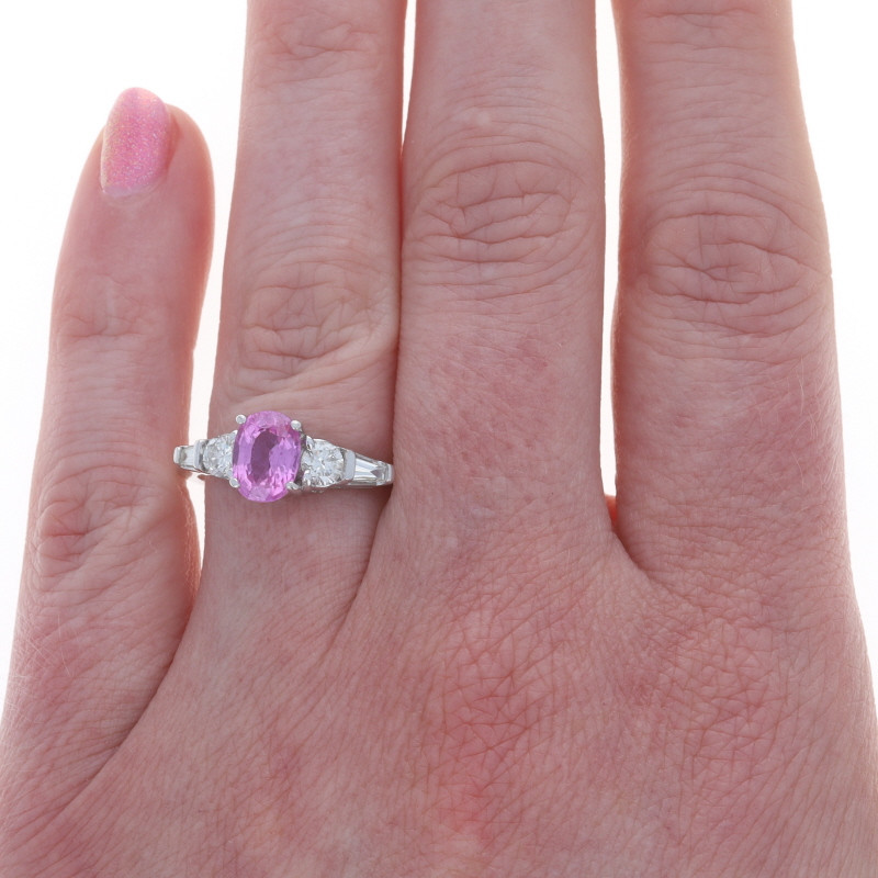Le Vian Pink Sapphire Diamond Engagement Ring - White Gold 18k