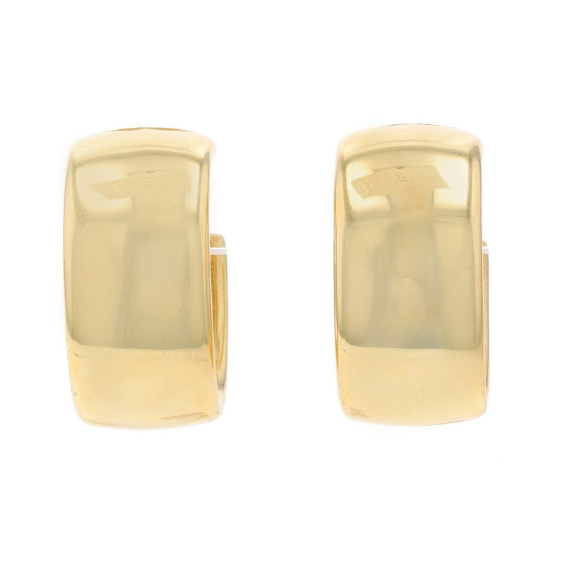 Tiffany & Co. Wide Half-Hoop Earrings - 18k Oval Pierced Italy