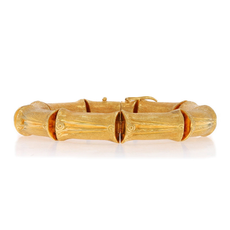 Yellow Gold Vintage Bamboo Link Bracelet 8