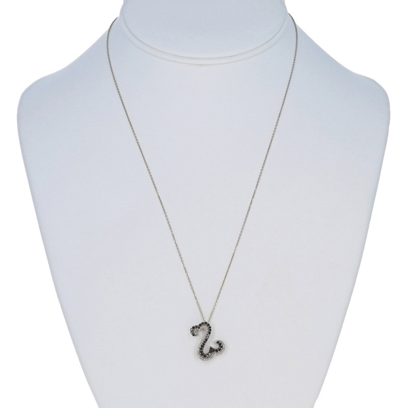 Jane Seymour Open Hearts Diamond Pendant Necklace White Gold 14k