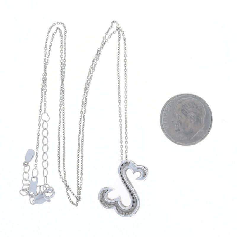 Jane Seymour Open Hearts Diamond Pendant Necklace White Gold 14k