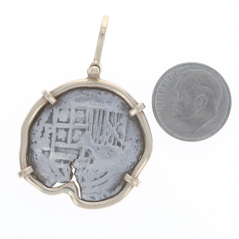 Yellow Gold Nuestra Senora De Atocha Framed Coin Pendant 14k
