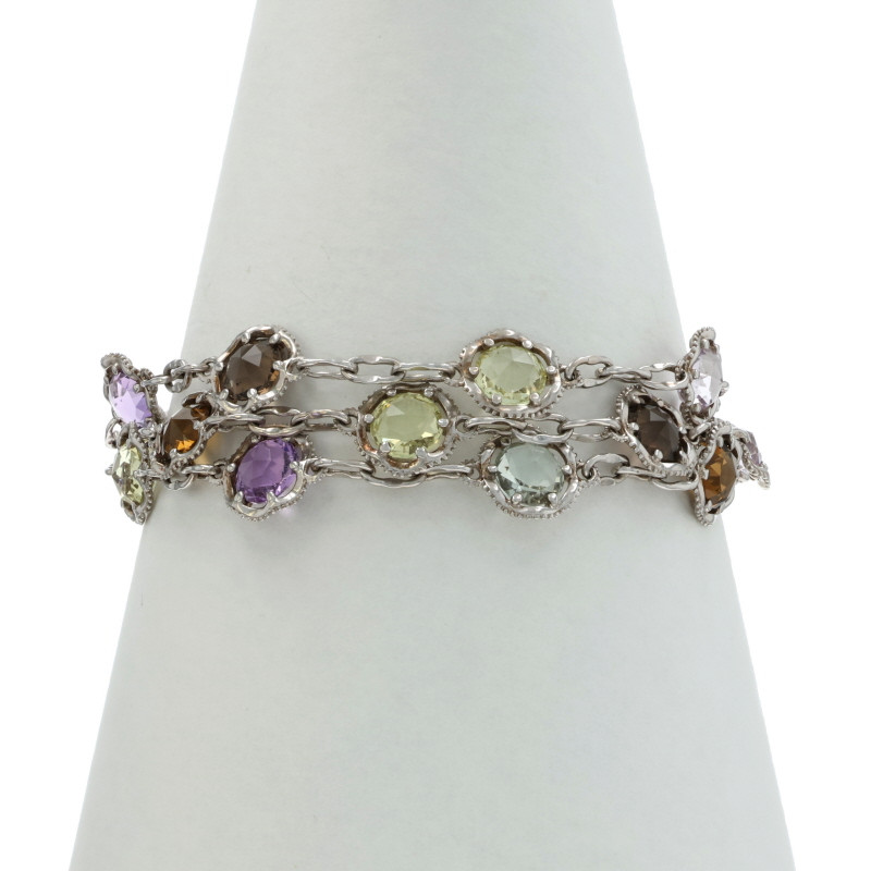 Tacori Medley Cascading Gem Amethyst Quartz Bracelet 8 1/4