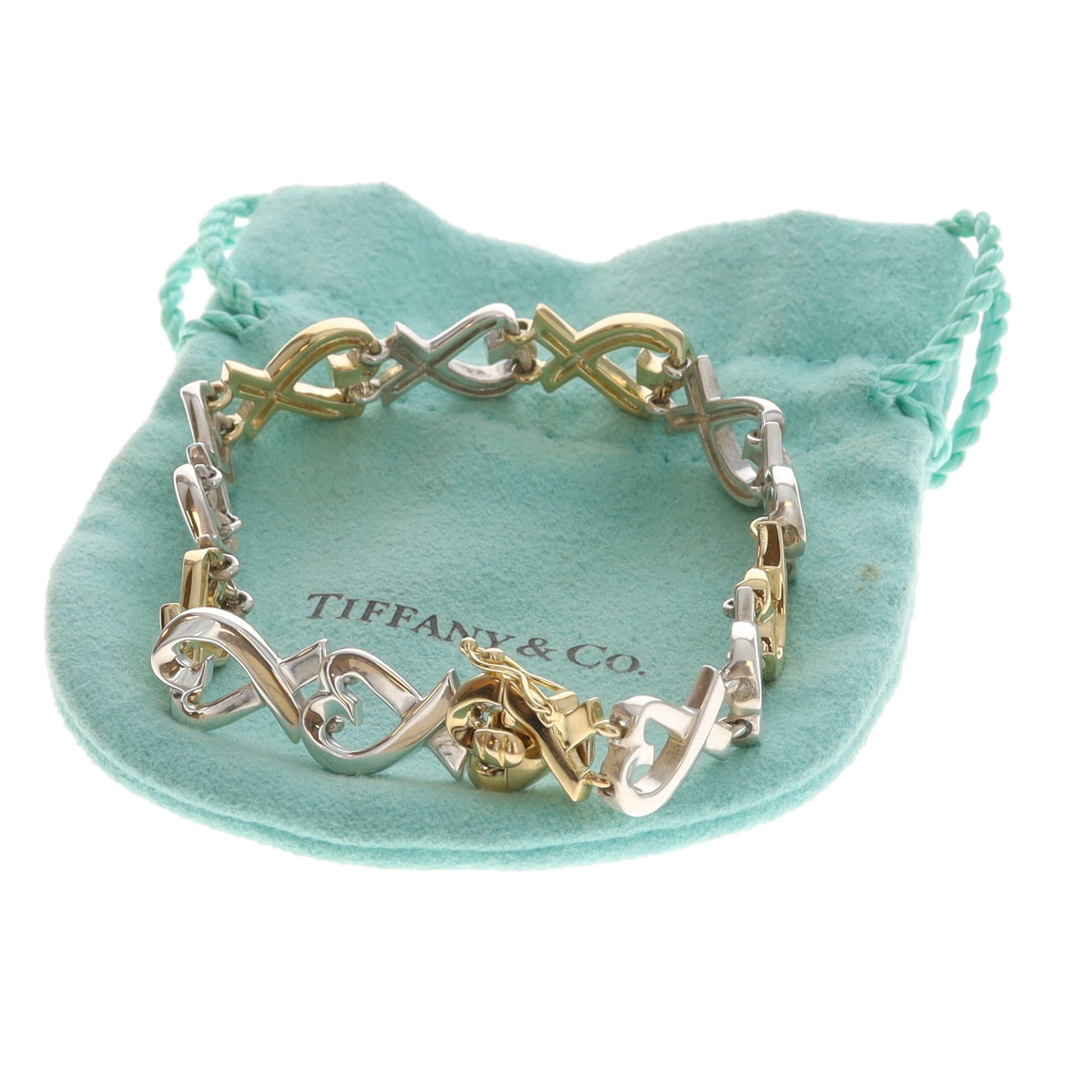 Tiffany & Co. Paloma Picasso Loving Hearts Link Bracelet Sterling