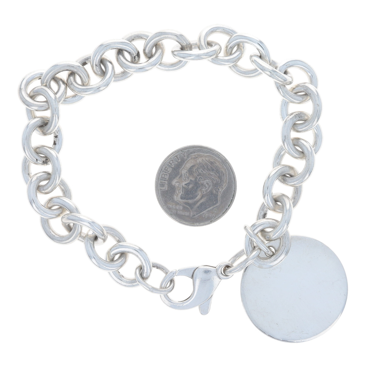 Tiffany & Co. Return to Tiffany Round Tag Charm Bracelet 7 1/4
