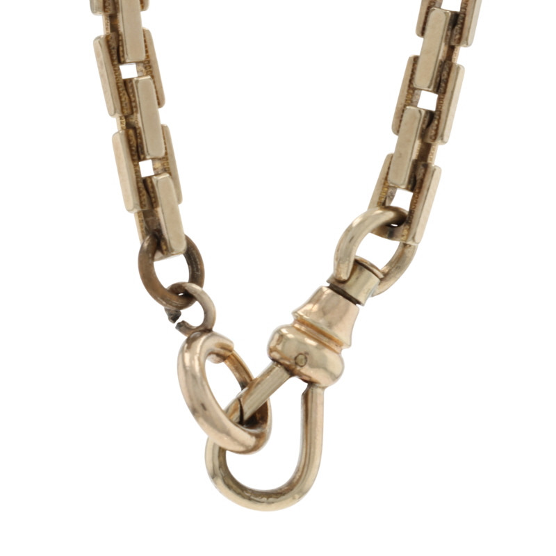 Simmons Art Deco Rectangular Box Link Pocket Watch Chain 14